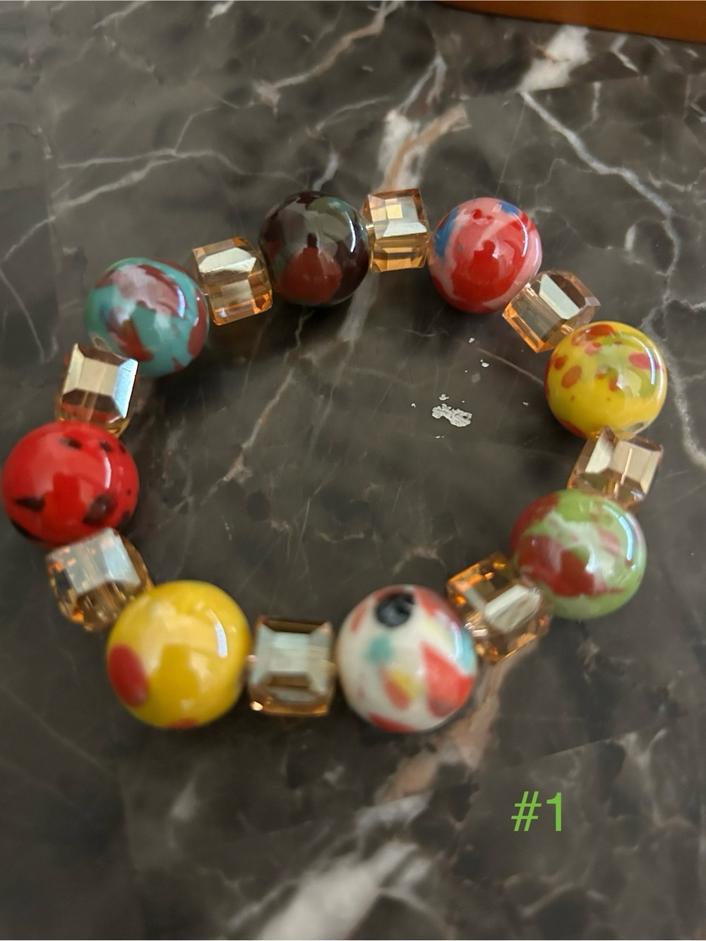 Handmade Colorful Beaded Stretch Bracelets from Ghana (Pick One )